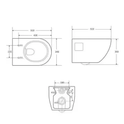 Wc Suspendu|Swiss Aqua Technologies Project WC suspendu sans bride avec abatant softclose, blanc (SATWCPRO010RREXP)