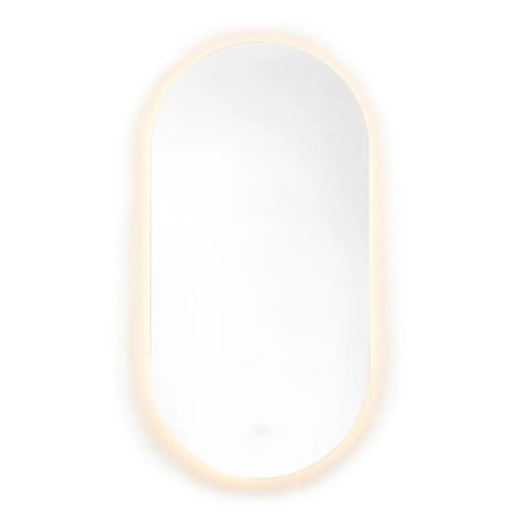 Naturel Project 60x120 cm miroir suspendu ovale avec éclairage LED 3 couleurs, film chauffant anti-buée et capteur (ZPROV12060LED)