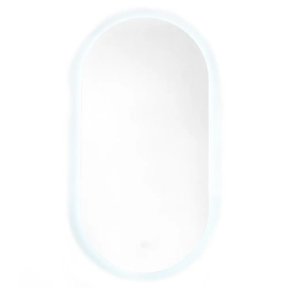 Naturel Project 60x120 cm miroir suspendu ovale avec éclairage LED 3 couleurs, film chauffant anti-buée et capteur (ZPROV12060LED)