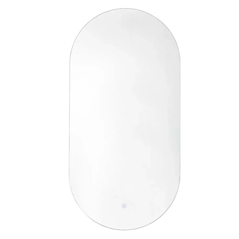 Naturel Project 60x120 cm miroir suspendu ovale avec éclairage LED 3 couleurs, film chauffant anti-buée et capteur (ZPROV12060LED)