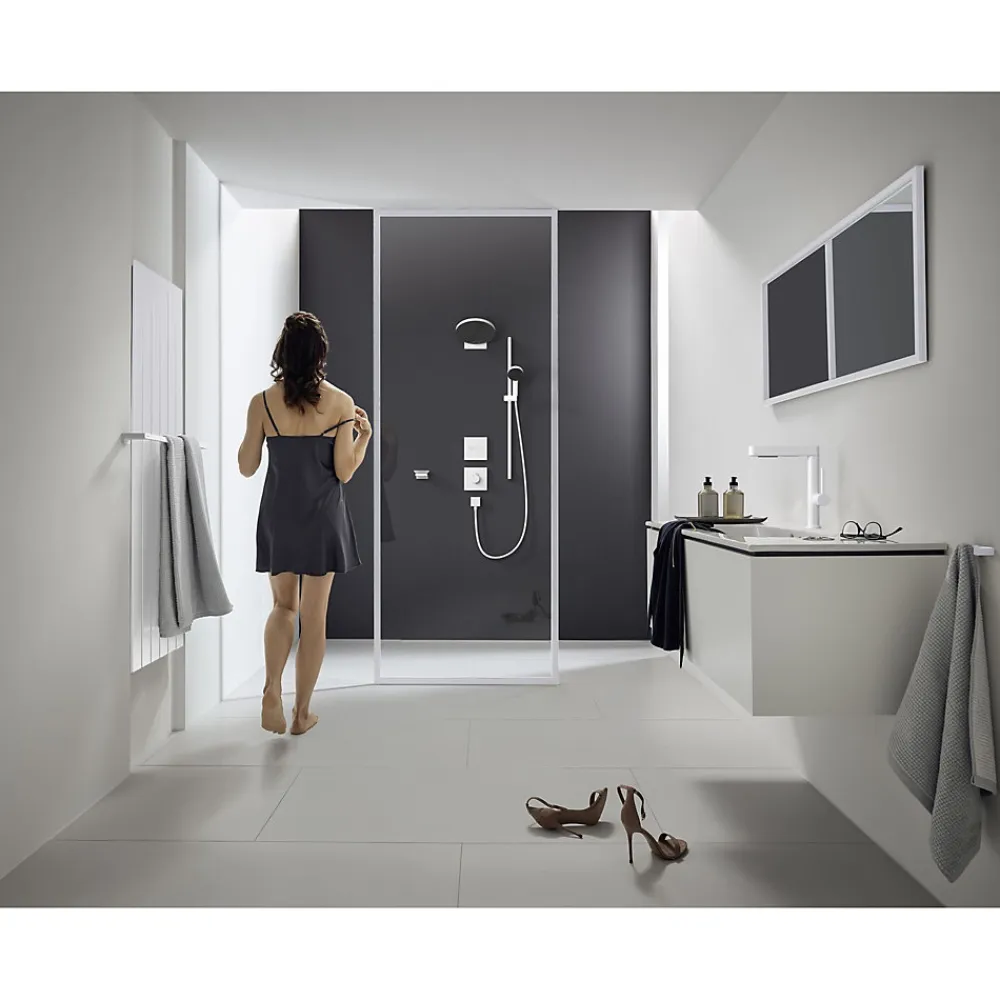 Hansgrohe Pulsify Select S Set de douche 105 3 jets Relaxation avec barre C 90 cm blanc mat 24170700