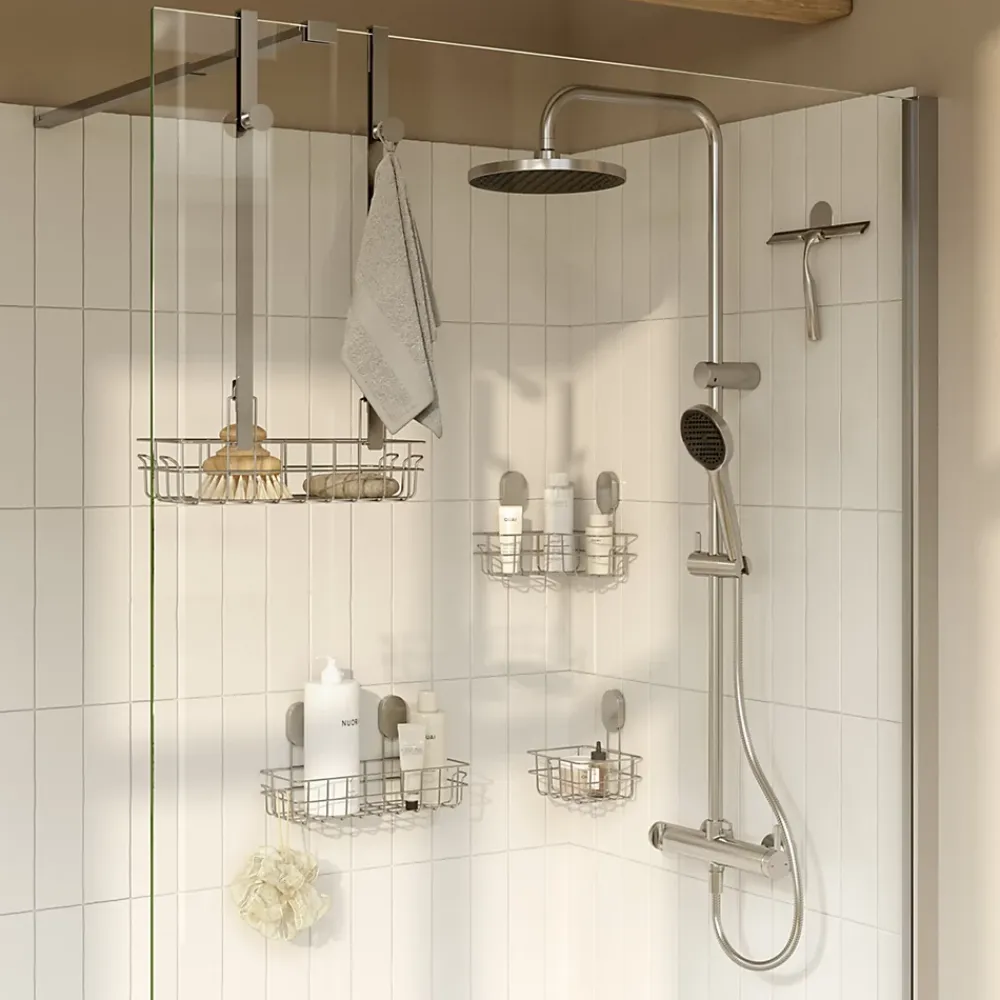 GoodHome Raclette de douche + support chromé Cavally