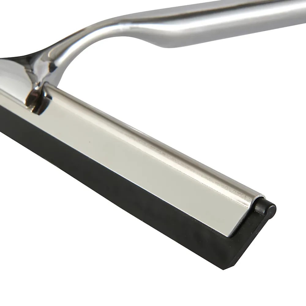 GoodHome Raclette pour parois de douche et vitres argenté acier inoxydable L.25 x l.17cm