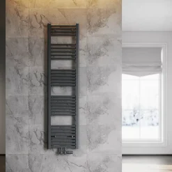 Sèche-Serviettes Mixte|Sirhona Radiateur à eau chaude Salle de bain Sèche-serviettes 1600x400x30mm - Vertical - Gris