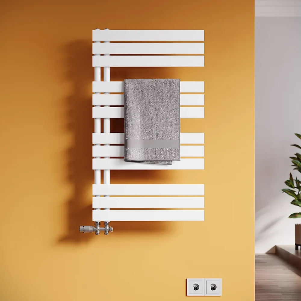 Sirhona Radiateur à eau chaude Salle de bain Sèche-serviettes 1000x500x62mm - Vertical -Blanc