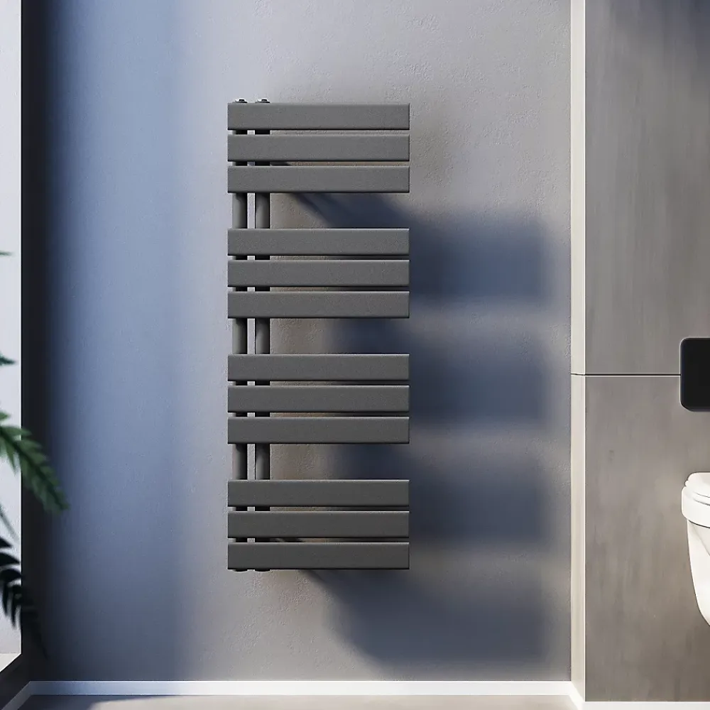 Sèche-Serviettes Mixte|Sirhona Radiateur à eau chaude Salle de bain Sèche-serviettes 1000x400x62mm - Vertical -Gris