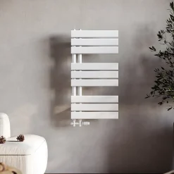 Sirhona Radiateur à eau chaude Salle de bain Sèche-serviettes 760x400x62mm - Vertical -Blanc
