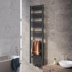 Sèche-Serviettes Mixte|Sirhona Radiateur à eau chaude Salle de bain Sèche-serviettes 1800x500x30mm - Vertical -Gris