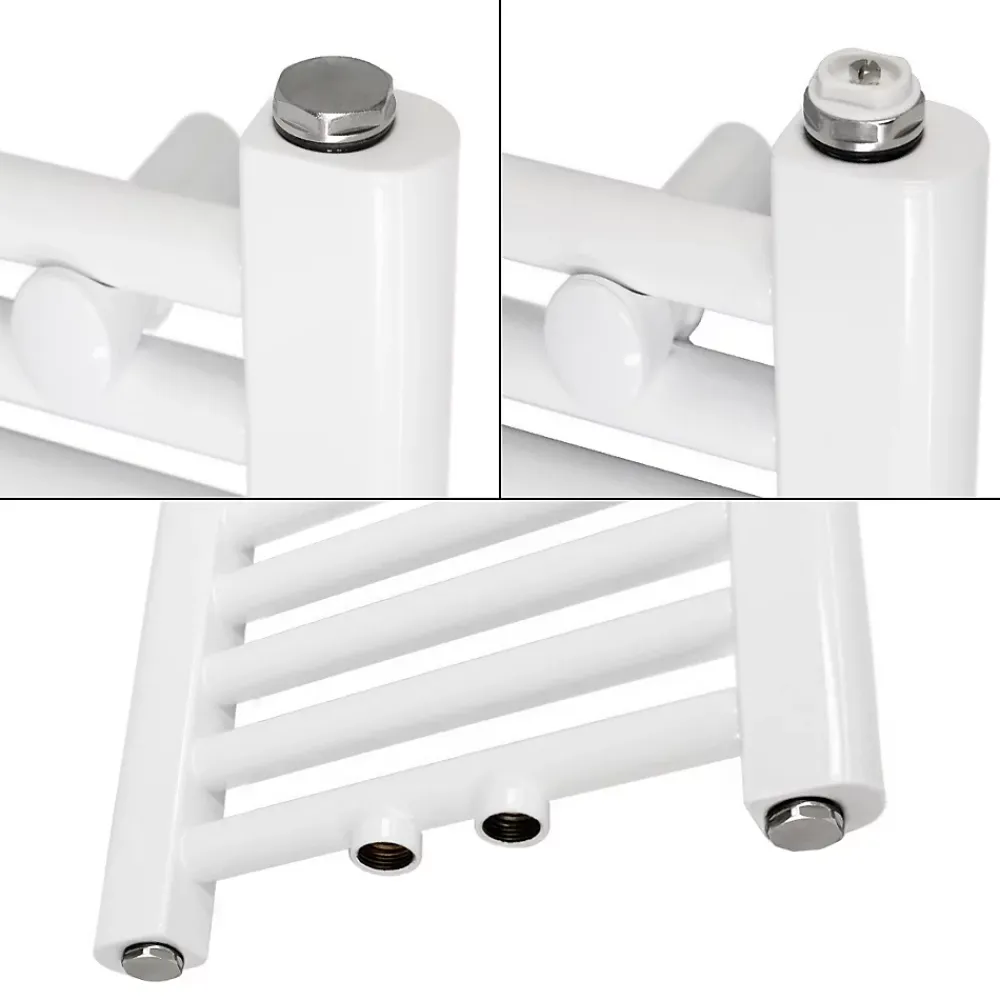 Luxebath Radiateur de Salle de Bain - 300 x 1800 mm - Blanc - Droit avec Raccordement Central