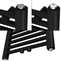 Luxebath Radiateur de Salle de Bain Design Sahara, 300 x 1800 mm, Noir Mat, Forme Droit