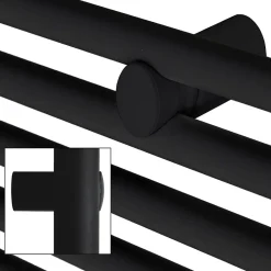 Luxebath Radiateur de Salle de Bain Design Sahara, 300 x 1800 mm, Noir Mat, Forme Droit