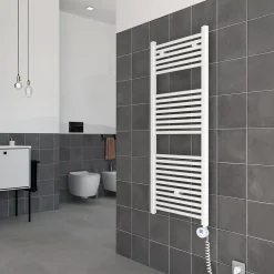 Kiamami Valentina Radiateur De Salle De Bain Avec Thermostat Réglable 60X180 Blanc