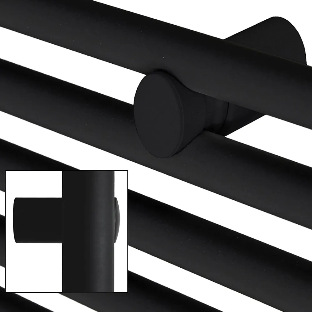 Luxebath Radiateur de Salle de Bain Design Sahara, 300 x 800 mm, Noir Mat, Forme Droite