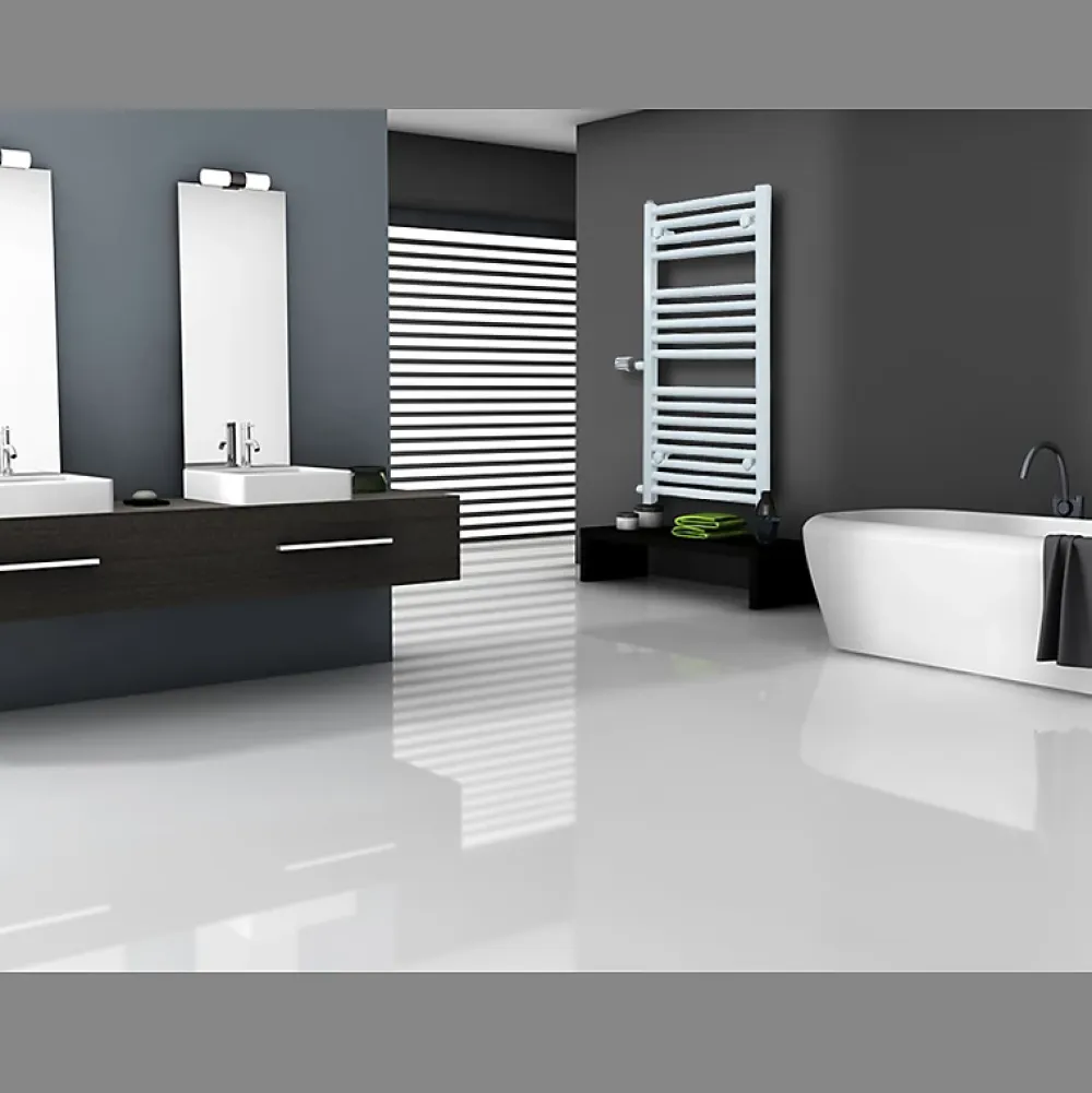 Luxebath Radiateur Design Sahara - 600 x 1200 mm - Blanc - avec Raccord Latéral 500 mm - Sèche-Serviettes Rénovation pour Salle de Bain