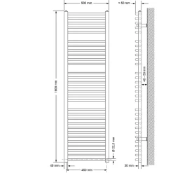 Luxebath Radiateur Electrique avec Elément Chauffant 1200W