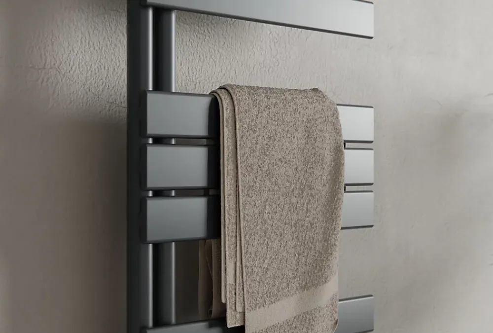 Bernstein Radiateur et sèche-serviettes design D16G gris anthracite, raccord gauche ou droite - 160x50cm, Sans kit de connexion