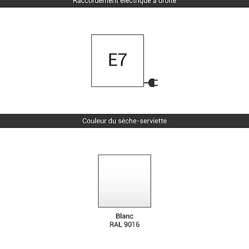 Sèche-Serviettes Électrique|Matisere Radiateur électrique blanc - (HxL) 640x820 mm - 1000 Watts - 1000 Watt - DEL640-820E7B
