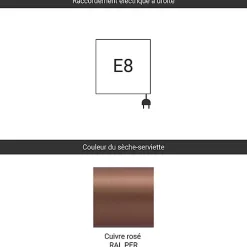 Sèche-Serviettes Électrique|Matisere Radiateur électrique cuivre - (HxL) 1900x390mm - 800 Watt - 800 Watt - CAN1900-390E8PER