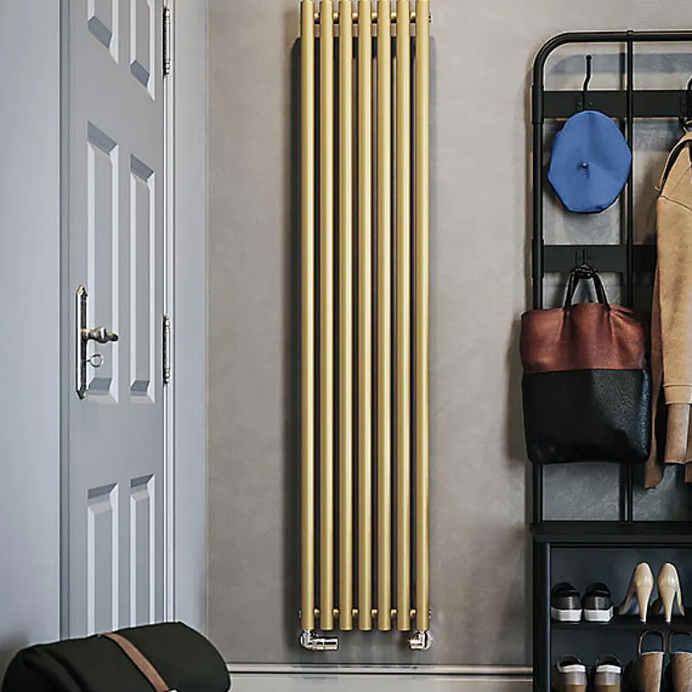 Sèche-Serviettes Électrique|Matisere Radiateur électrique doré de 1200mm de haut et 480mm de large - 800 Watt - ROL1200/480ROE1BRA