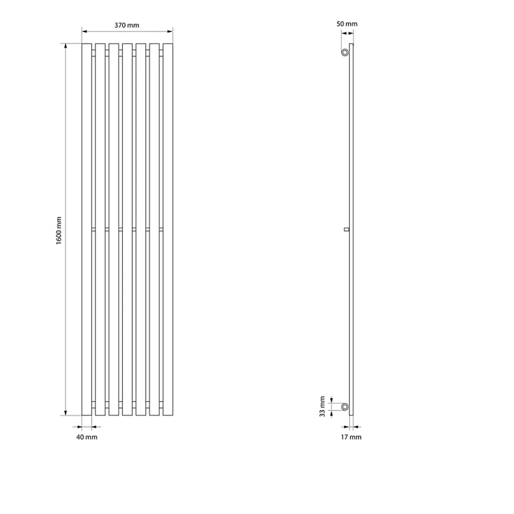 Luxebath Radiateur Panneau Design Stella, 370x1800 mm, Blanc