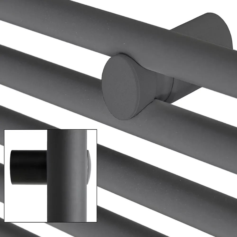 Sèche-Serviettes Mixte|ECD Germany Radiateur Salle de Bain 300x1400 mm Anthracite Droite Raccord Central au Bas