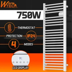 Sèche-Serviettes Électrique|Warm Tech Radiateur sèche serviettes sans fluide 750W