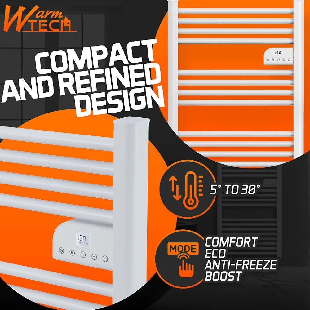 Sèche-Serviettes Électrique|Warm Tech Radiateur sèche serviettes sans fluide 500W
