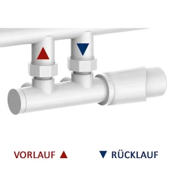 Bernstein Radiateur sèche-serviettes 150x60cm design salle de bain en laiton, Blanc, R18W, Sans porte-serviette, avec kit connexion blanc