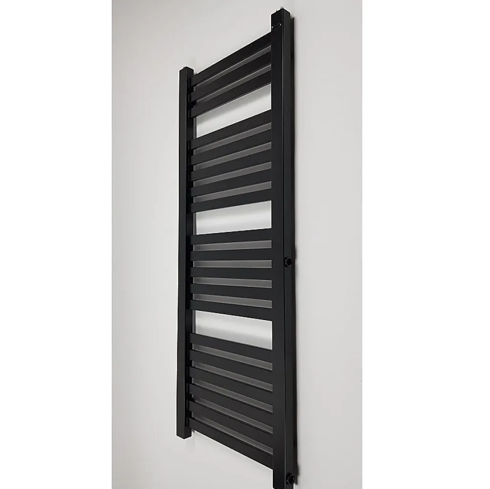 Stano Radiateur sèche-serviettes eau chaude design BERYL 115 x 44 cm noir mat