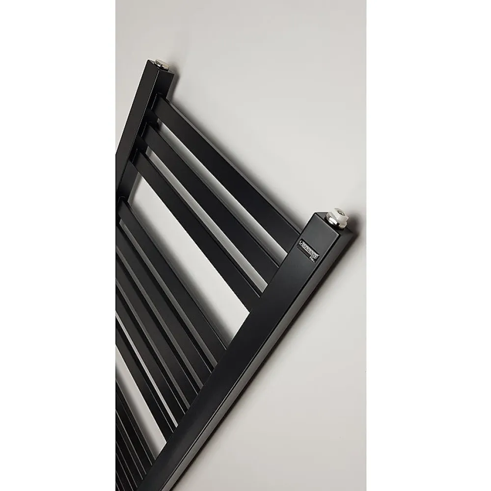 Stano Radiateur sèche-serviettes eau chaude design BERYL 115 x 44 cm noir mat