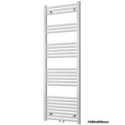 Sèche-Serviettes Eau Chaude|Bernstein Radiateur sèche-serviettes 150x50cm design de salle de bain en laiton - Blanc - R18W - Sans porte-serviette ni kit de connexion
