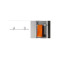 Bernstein Radiateur sèche-serviettes 120x60cm design salle de bain en laiton, Blanc, R18W, Avec Porte-serviette droit, Sans kit de connexion