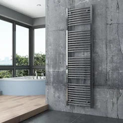 Bernstein Radiateur sèche-serviettes design 180x50cm acier inox - Chrome - R20C - Avec porte-serviette, Sans kit connexion