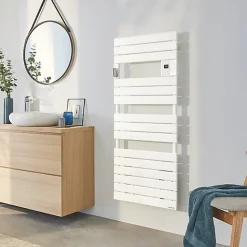 Sèche-Serviettes Électrique|Sèche-Serviettes Soufflant|Atlantic Radiateur sèche-serviettes connecté Adelis avec soufflerie 1500W Anthracite - - 861552