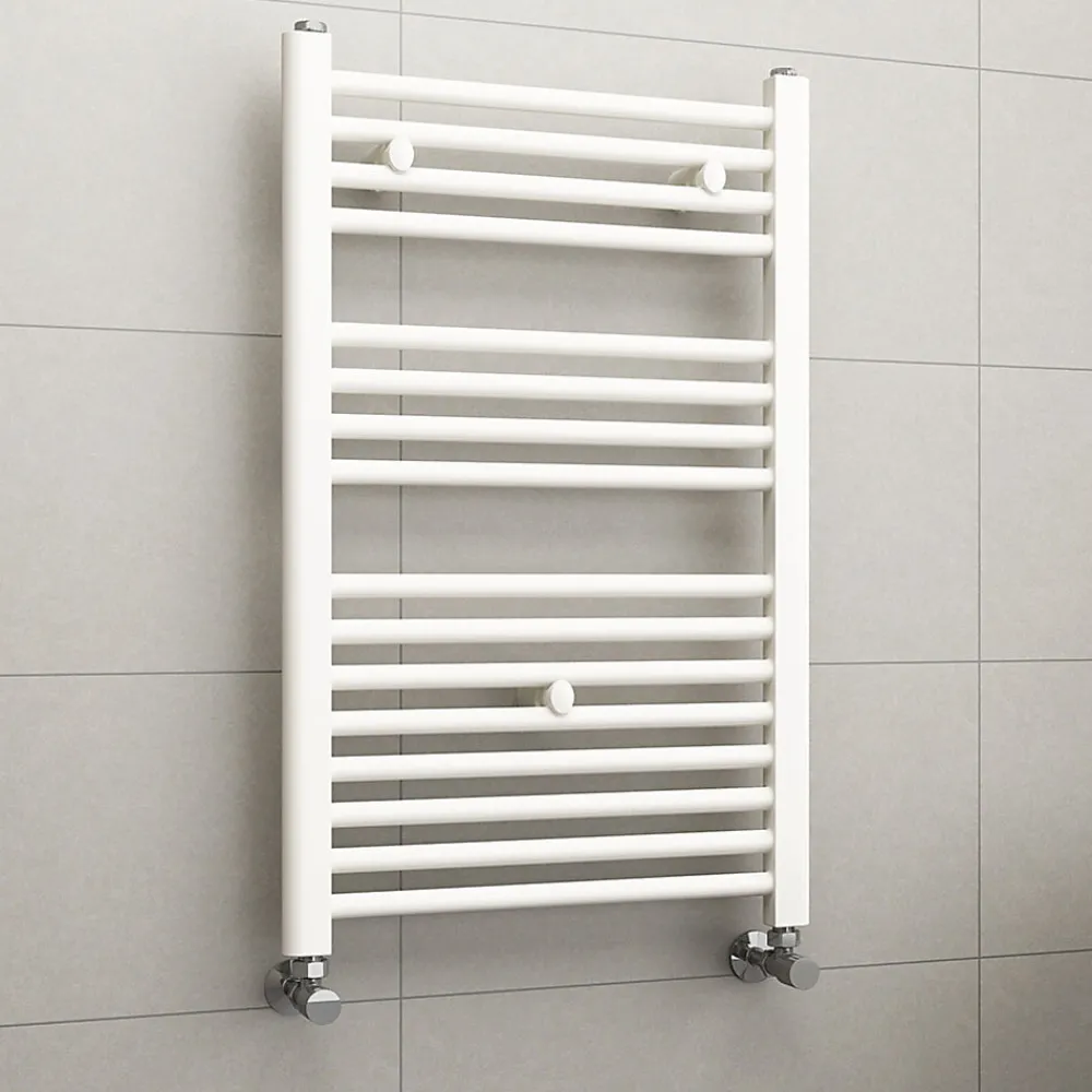 Kibath Radiateur sèche-serviettes circuit de chauffage 80 cm x 50 cm finition BLANC brillant en acier