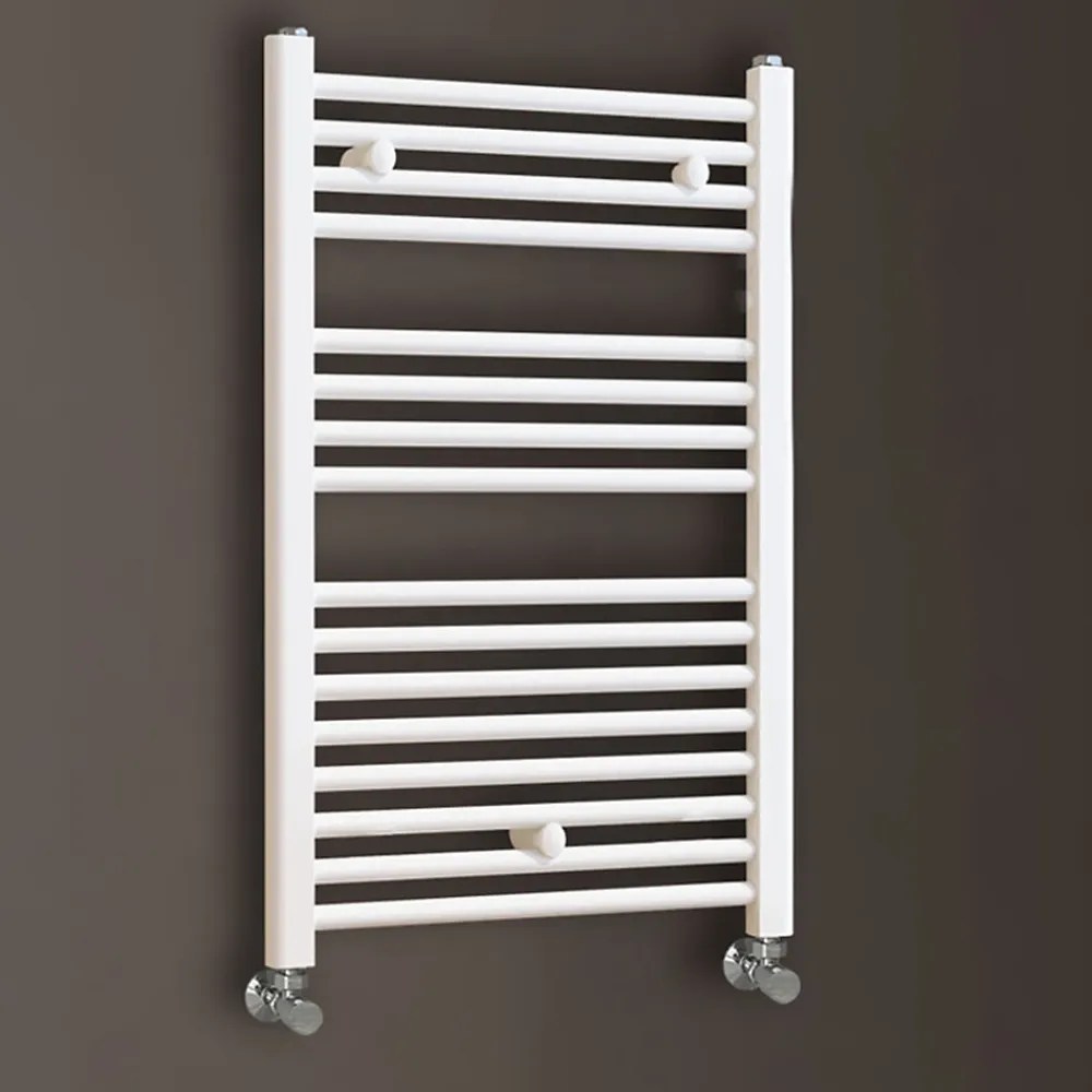 Kibath Radiateur sèche-serviettes circuit de chauffage 80 cm x 50 cm finition BLANC brillant en acier