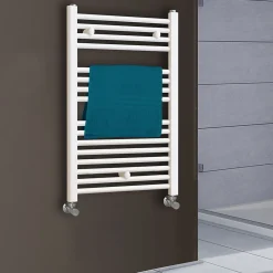 Kibath Radiateur sèche-serviettes circuit de chauffage 80 cm x 50 cm finition BLANC brillant en acier