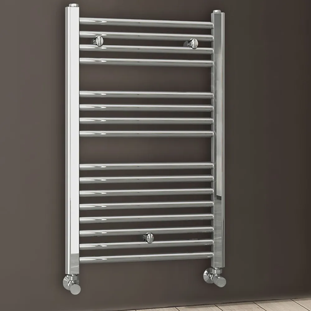 Sèche-Serviettes Eau Chaude|Kibath Radiateur sèche-serviettes circuit de chauffage 80 cm x 50 cm finition chrome poli en acier