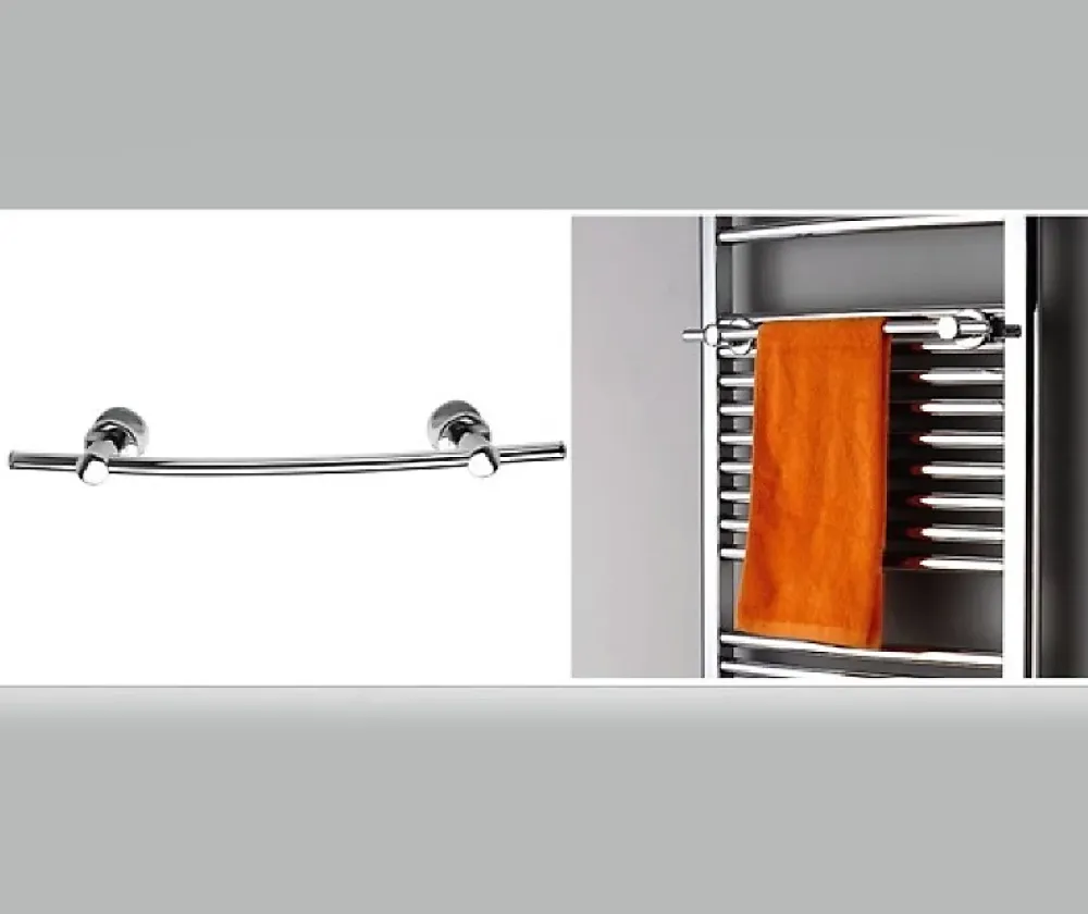 Sèche-Serviettes Eau Chaude|Bernstein Radiateur sèche-serviettes design 150x50cm acier inox - Chrome - R20C - Avec porte-serviette + kit connexion chromé