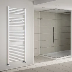 Kibath Radiateur sèche-serviettes circuit de chauffage 150 cm x 50 cm finition BLANC brillant en acier