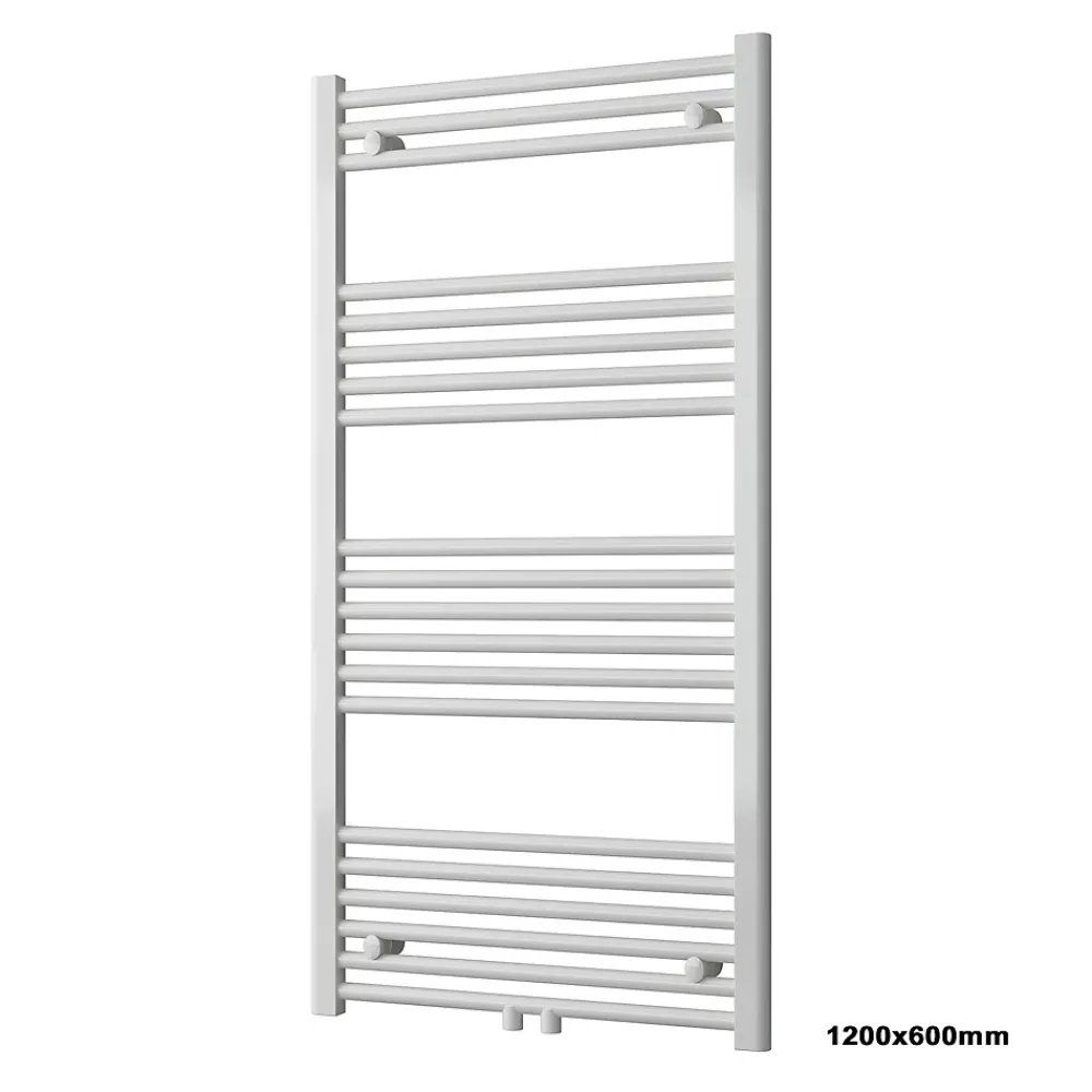 Bernstein Radiateur sèche-serviettes 120x60cm design de salle de bain en laiton - Blanc - R18W - Sans porte-serviette ni kit de connexion