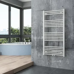 Bernstein Radiateur sèche-serviettes 120x60cm design de salle de bain en laiton - Blanc - R18W - Sans porte-serviette ni kit de connexion