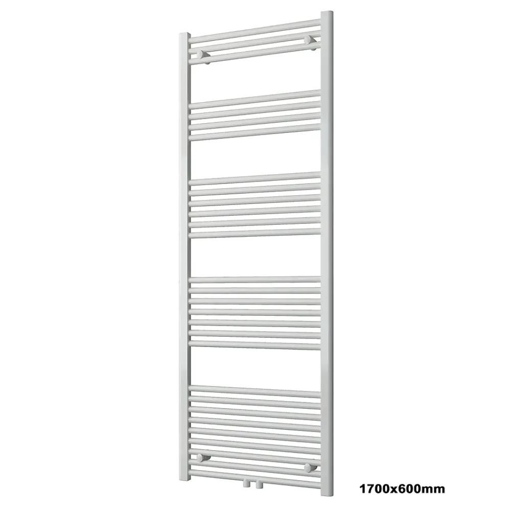 Bernstein Radiateur sèche-serviettes 170x60cm design de salle de bain en laiton - Blanc - R18W - Sans porte-serviette ni kit de connexion