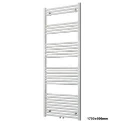 Bernstein Radiateur sèche-serviettes 170x60cm design salle de bain en laiton, Blanc, R18W, Avex Porte-serviette droit, Sans kit de connexion