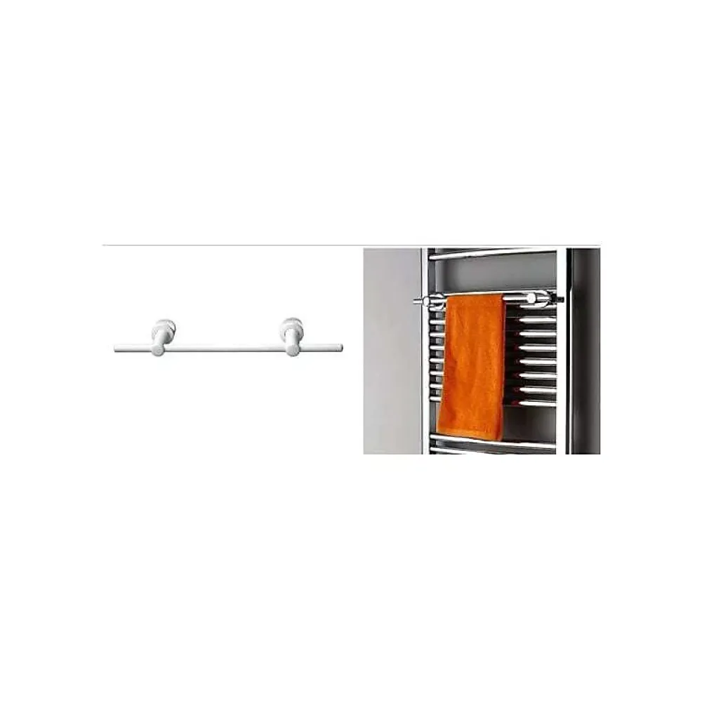 Bernstein Radiateur sèche-serviettes 170x60cm design salle de bain en laiton, Blanc, R18W, Avex Porte-serviette droit, Sans kit de connexion