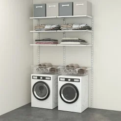 Form Rangement buanderie 2 colonnes avec 2 paniers H. 200 x L. 132 x P. 40 cm