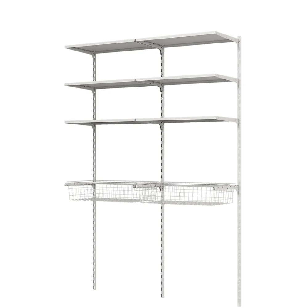 Form Rangement buanderie 2 colonnes avec 2 paniers H. 200 x L. 132 x P. 40 cm