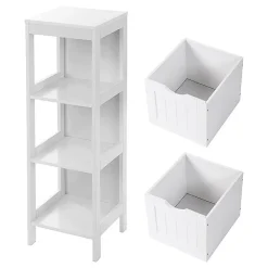 Calicosy Rangement de Salle de Bain 2 Tiroirs L89 cm - Blanc