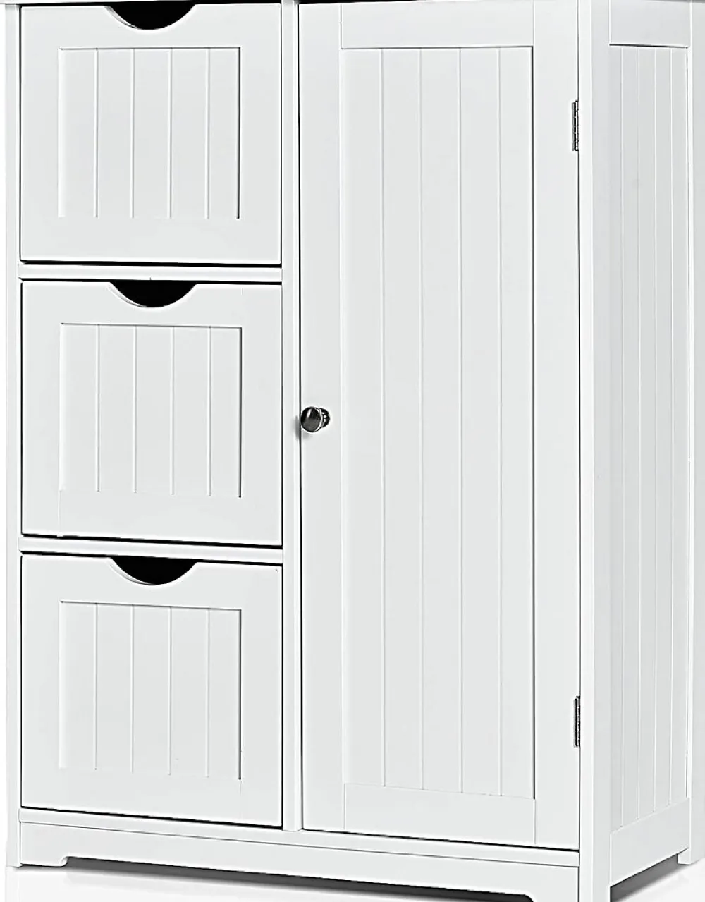 Giantex Rangement Salle de Bain 3 Tiroirs 1 Armoire Placard Porte Magnétique Anti Basculement étagère Réglable