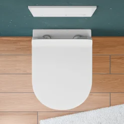 Grohe Rapid SL Pack WC bâti autoportant + WC suspendu sans bride Ceramia avec abattant SoftClose + plaque noir mat (GRRCEPXWR11-FR)